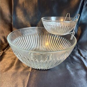 2-tiered Glass Bowls - chip and dip set